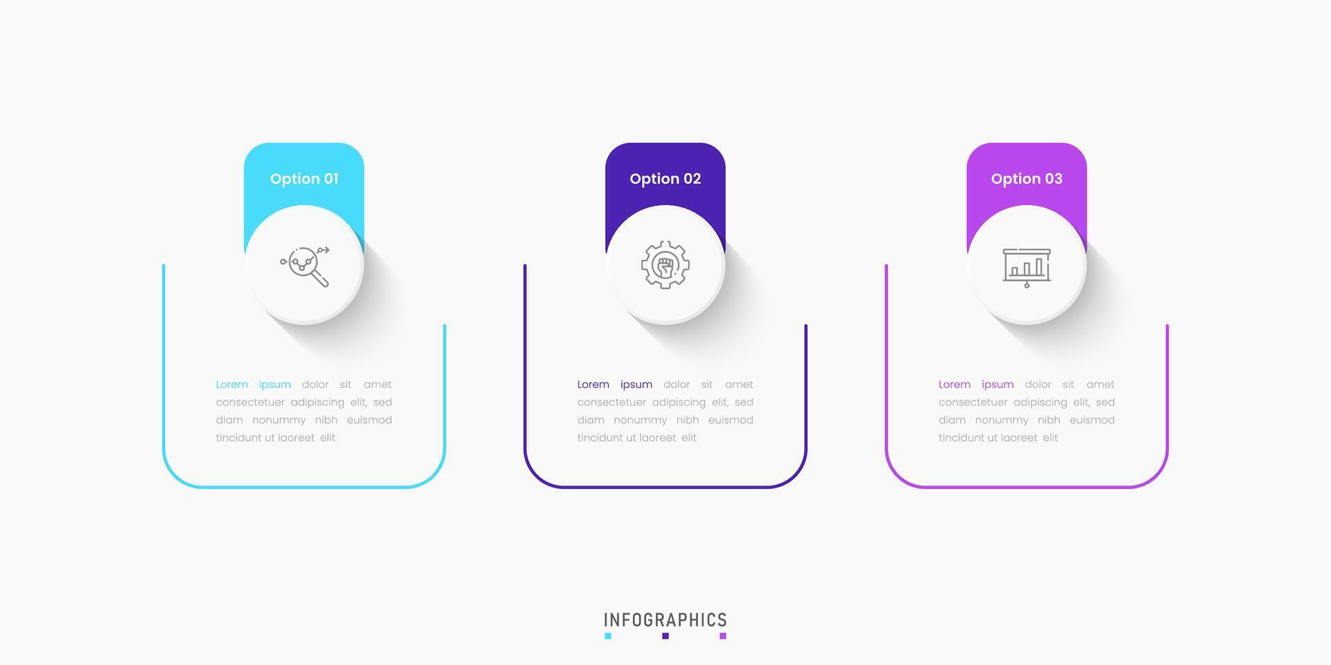 Infographic label design template with icons and 3 options or steps. Can be used for process diagram, presentations, workflow layout, banner, flow chart, info graph. vector