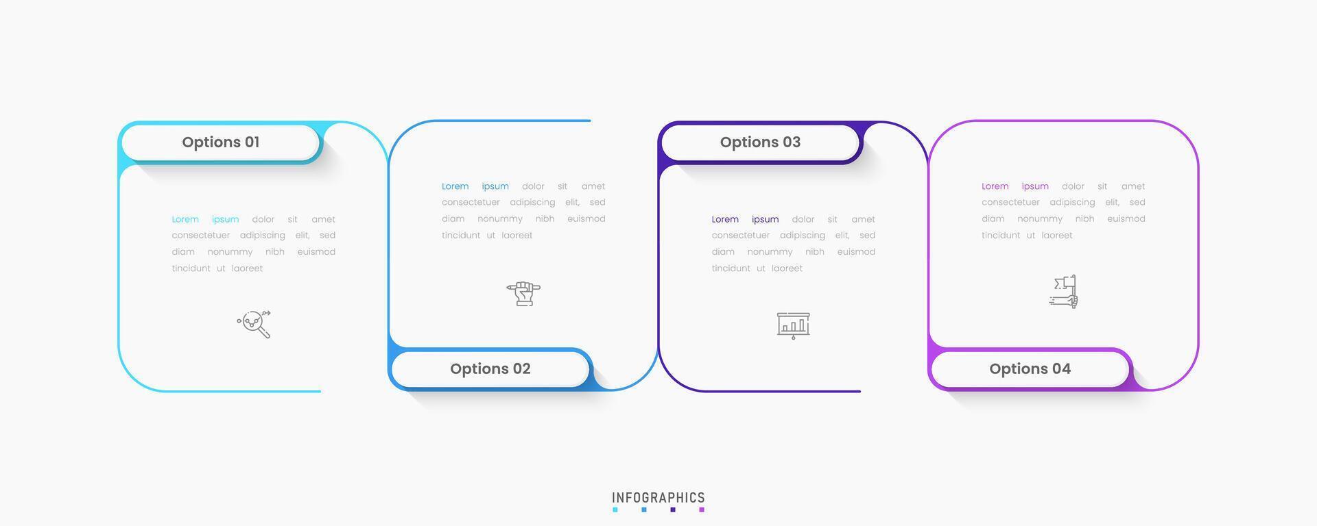 Infographic label design template with icons and 4 options or steps. Can be used for process diagram, presentations, workflow layout, banner, flow chart, info graph. vector