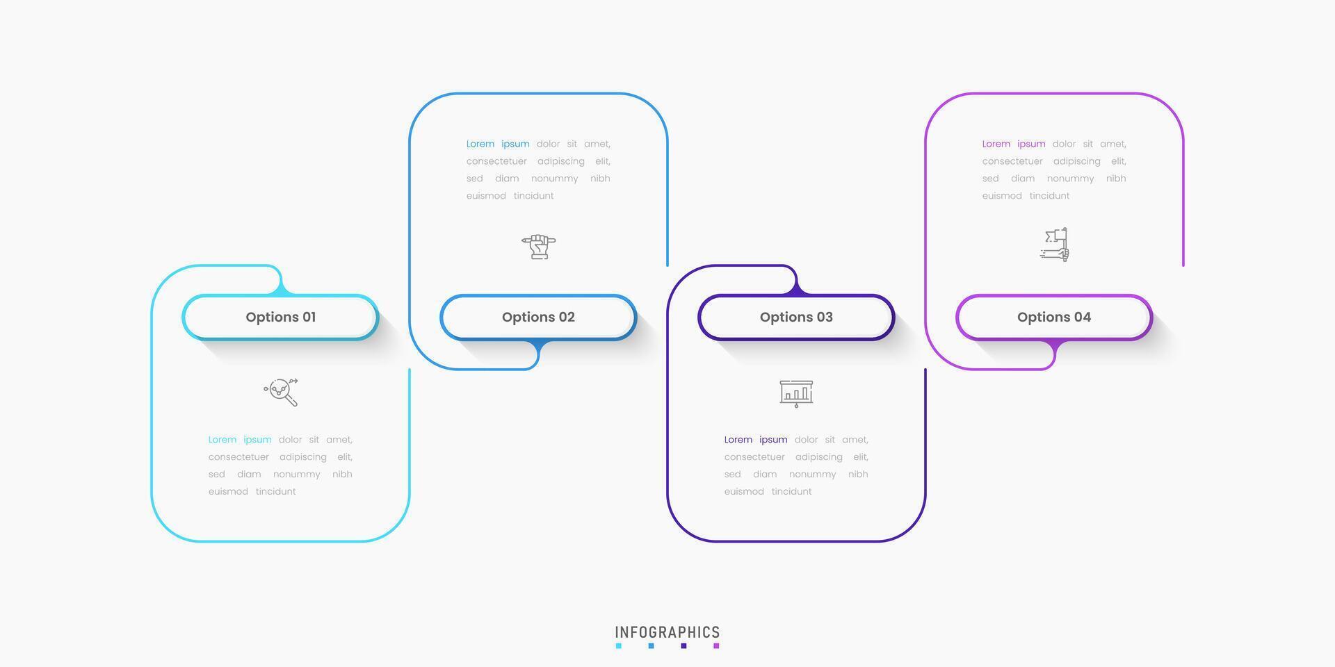 Infographic label design template with icons and 4 options or steps. Can be used for process diagram, presentations, workflow layout, banner, flow chart, info graph. vector