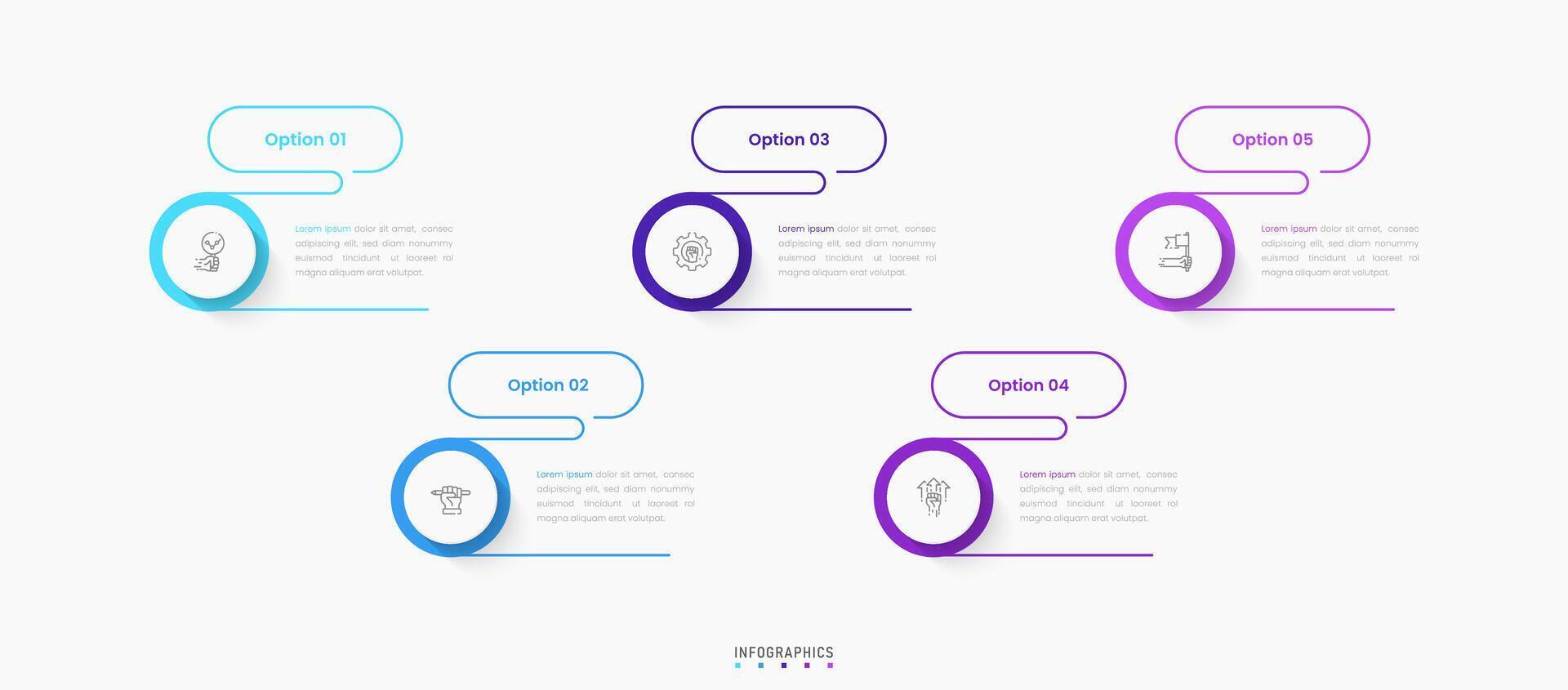 Infographic label design template with icons and 5 options or steps. Can be used for process diagram, presentations, workflow layout, banner, flow chart, info graph. vector