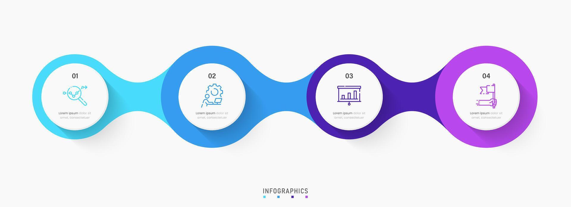 Infographic label design template with icons and 4 options or steps. Can be used for process diagram, presentations, workflow layout, banner, flow chart, info graph. vector