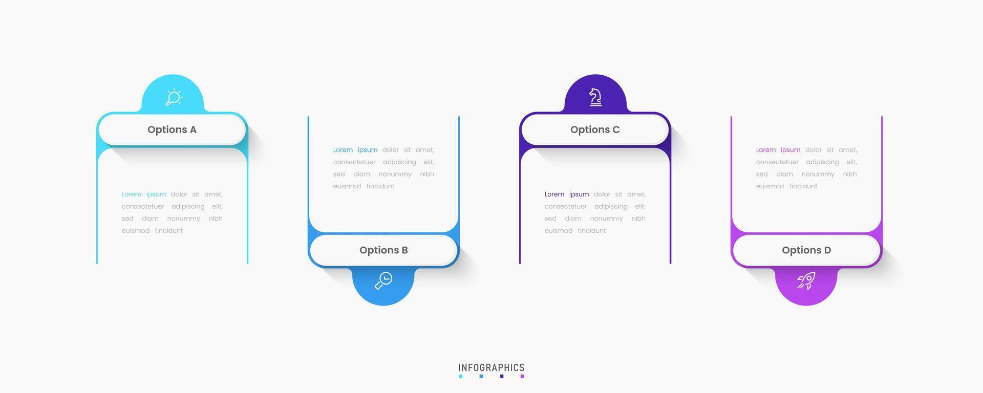Infographic label design template with icons and 4 options or steps. Can be used for process diagram, presentations, workflow layout, banner, flow chart, info graph. vector