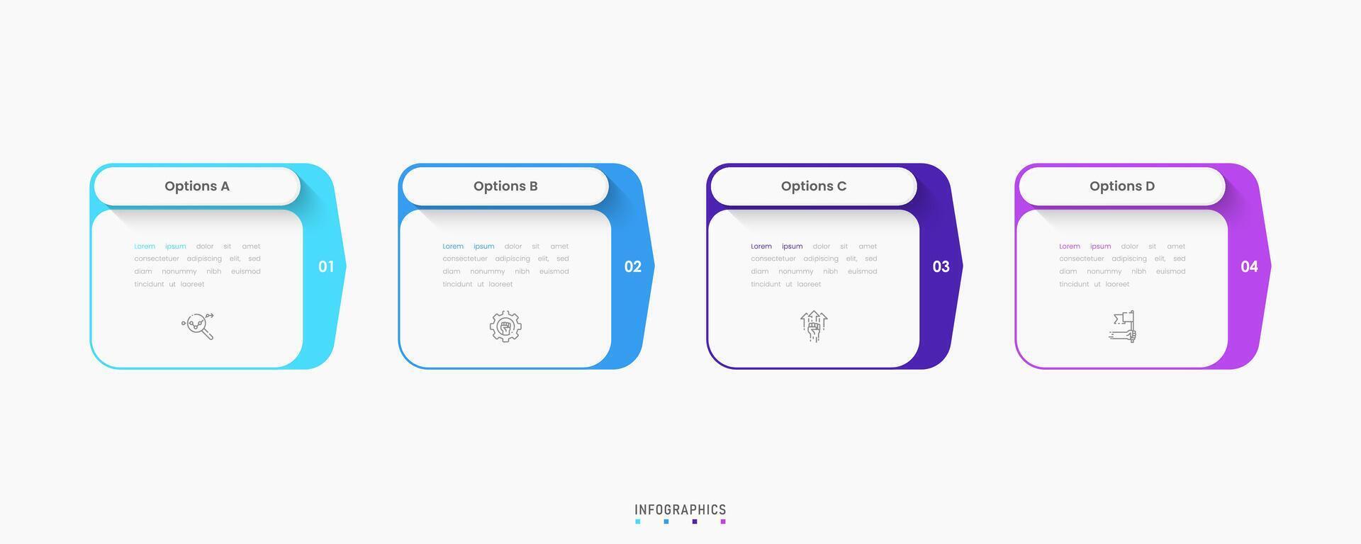 Infographic label design template with icons and 4 options or steps. Can be used for process diagram, presentations, workflow layout, banner, flow chart, info graph. vector