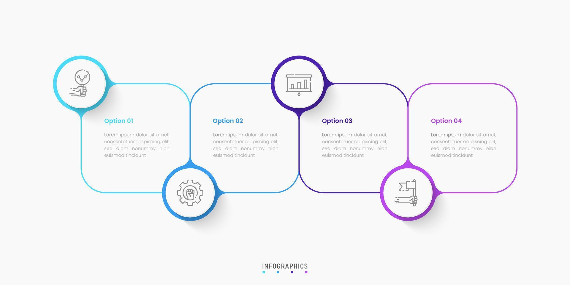 Infographic label design template with icons and 4 options or steps. Can be used for process diagram, presentations, workflow layout, banner, flow chart, info graph. vector