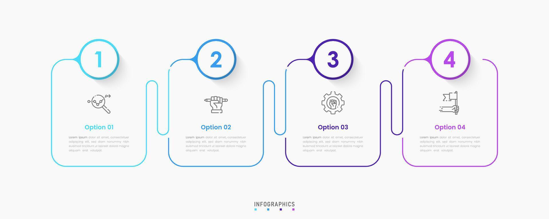 Infographic label design template with icons and 4 options or steps. Can be used for process diagram, presentations, workflow layout, banner, flow chart, info graph. vector