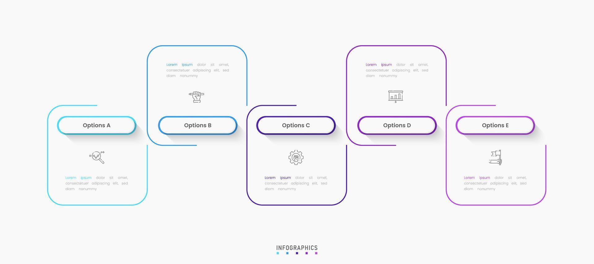 Infographic label design template with icons and 5 options or steps. Can be used for process diagram, presentations, workflow layout, banner, flow chart, info graph. vector