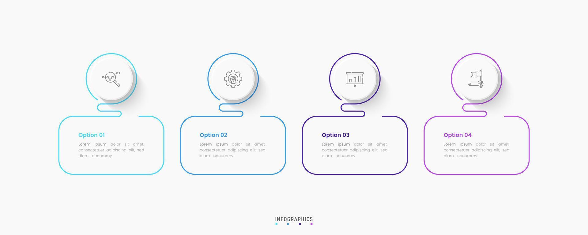 Infographic label design template with icons and 4 options or steps. Can be used for process diagram, presentations, workflow layout, banner, flow chart, info graph. vector