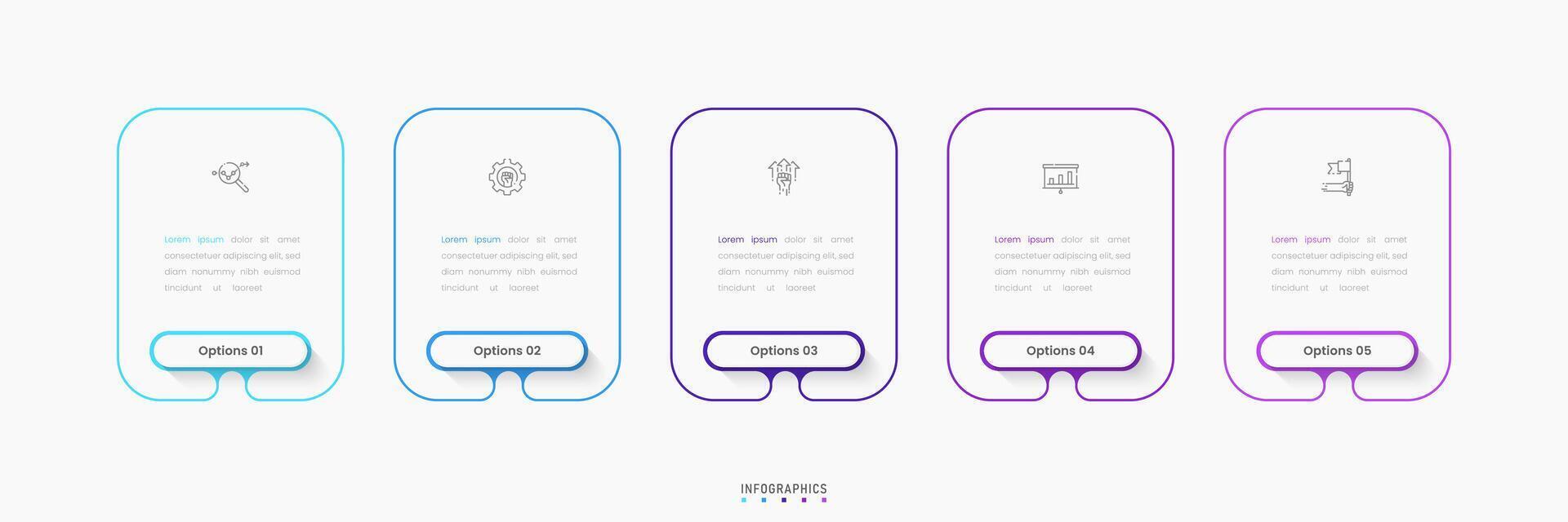 Infographic label design template with icons and 5 options or steps. Can be used for process diagram, presentations, workflow layout, banner, flow chart, info graph. vector