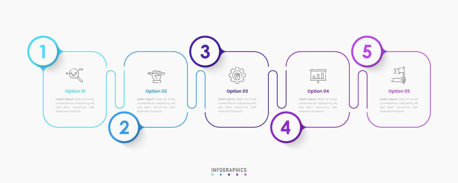 Infographic label design template with icons and 5 options or steps. Can be used for process diagram, presentations, workflow layout, banner, flow chart, info graph. vector