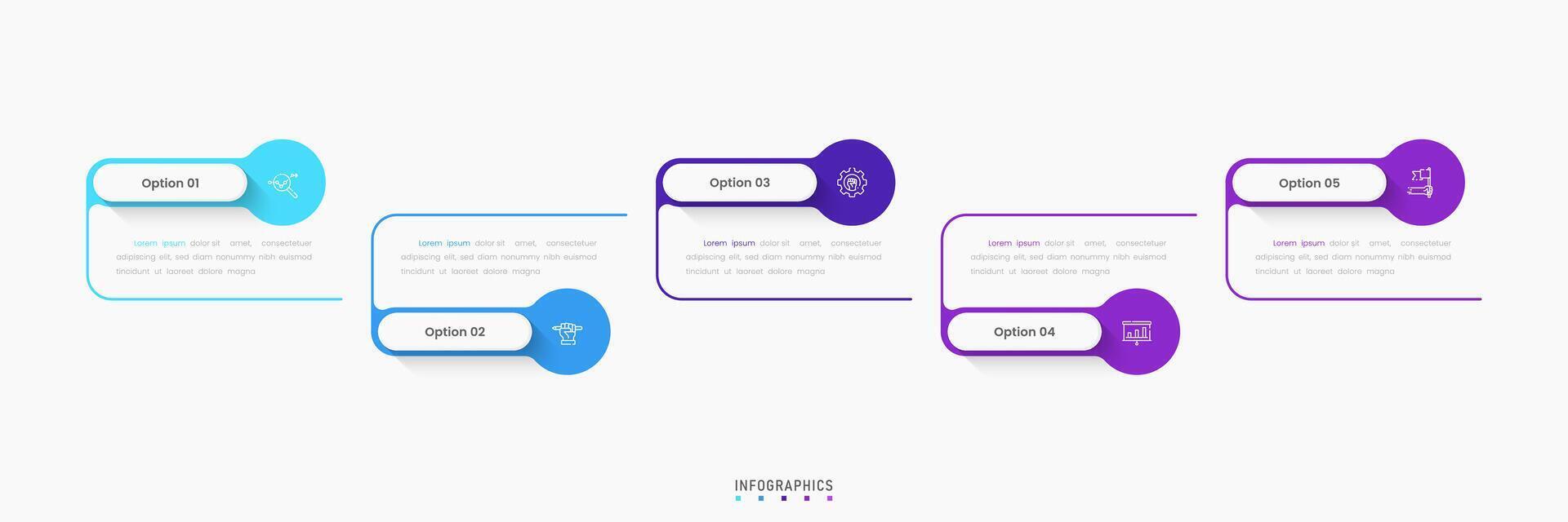 Infographic label design template with icons and 5 options or steps. Can be used for process diagram, presentations, workflow layout, banner, flow chart, info graph. vector