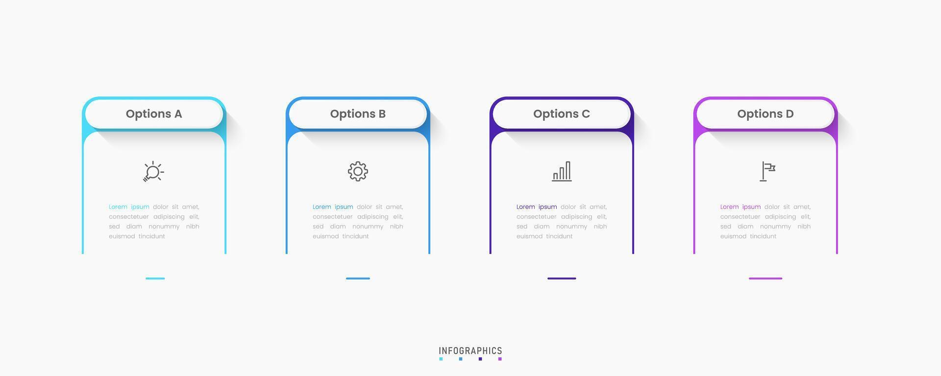 Infographic label design template with icons and 4 options or steps. Can be used for process diagram, presentations, workflow layout, banner, flow chart, info graph. vector