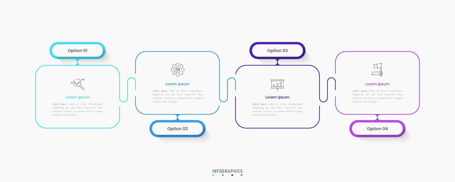 Infographic label design template with icons and 4 options or steps. Can be used for process diagram, presentations, workflow layout, banner, flow chart, info graph. vector