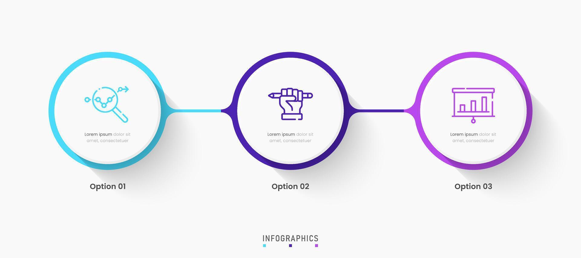 Infographic label design template with icons and 3 options or steps. Can be used for process diagram, presentations, workflow layout, banner, flow chart, info graph. vector