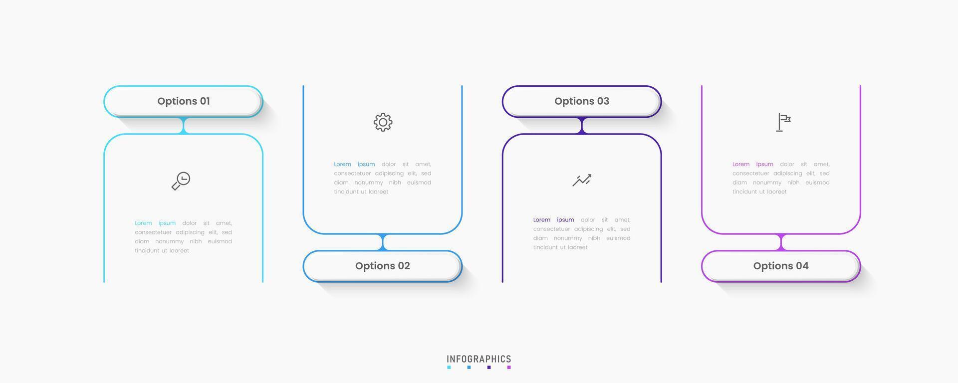 Infographic label design template with icons and 4 options or steps. Can be used for process diagram, presentations, workflow layout, banner, flow chart, info graph. vector