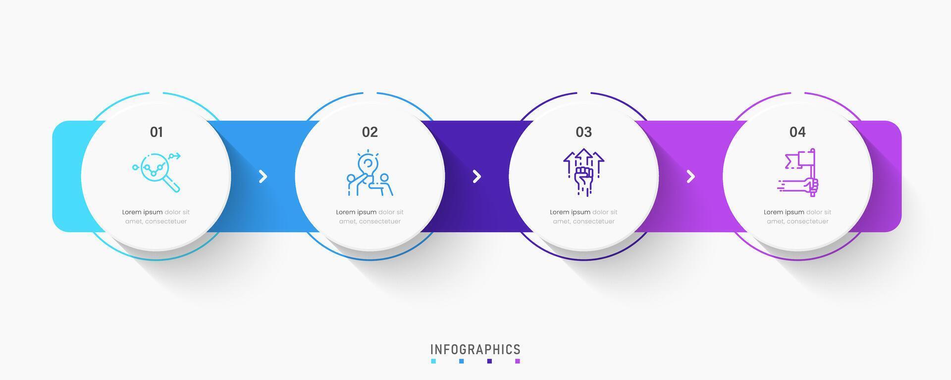 Infographic label design template with icons and 4 options or steps. Can be used for process diagram, presentations, workflow layout, banner, flow chart, info graph. vector
