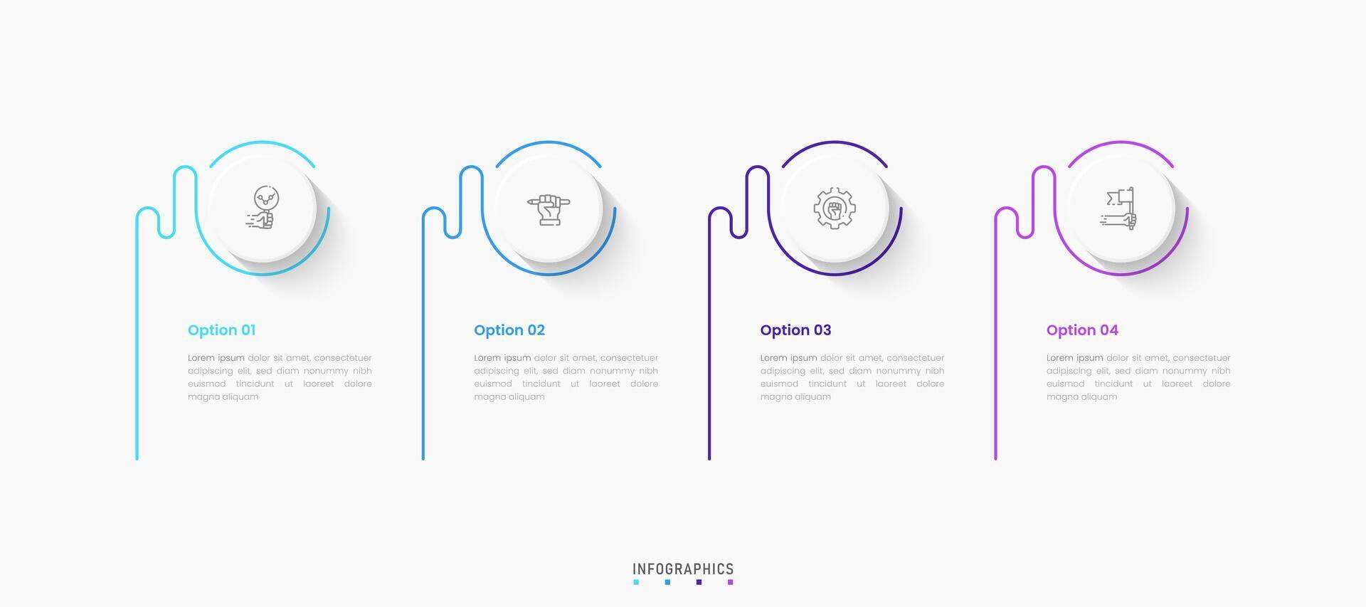 Infographic label design template with icons and 4 options or steps. Can be used for process diagram, presentations, workflow layout, banner, flow chart, info graph. vector