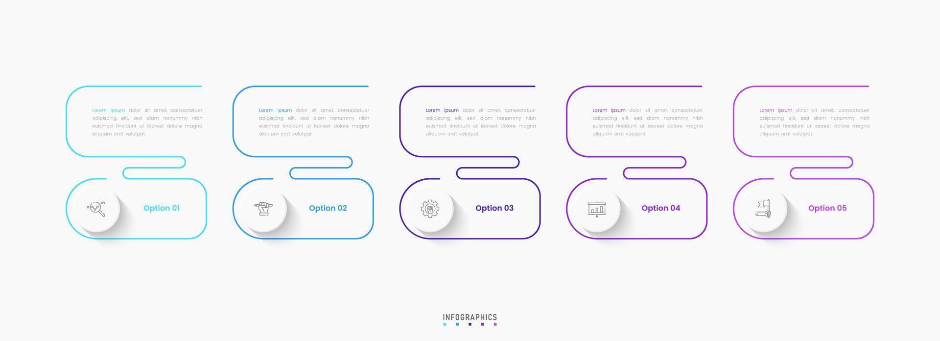Infographic label design template with icons and 5 options or steps. Can be used for process diagram, presentations, workflow layout, banner, flow chart, info graph. vector