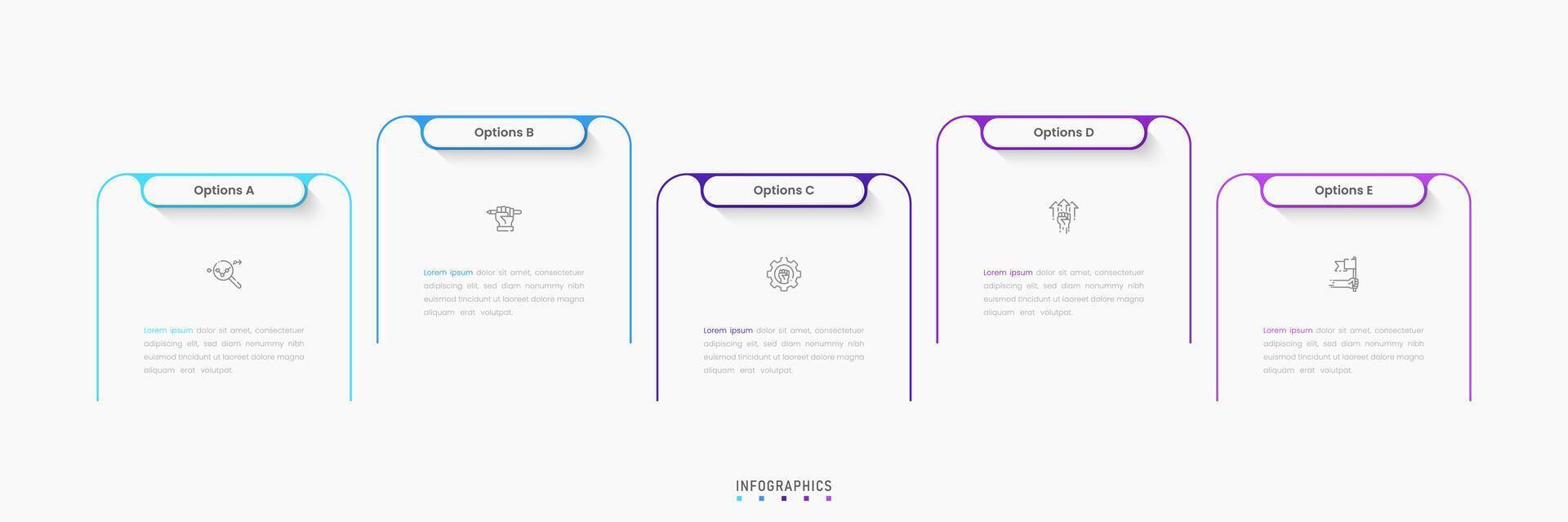 Infographic label design template with icons and 5 options or steps. Can be used for process diagram, presentations, workflow layout, banner, flow chart, info graph. vector