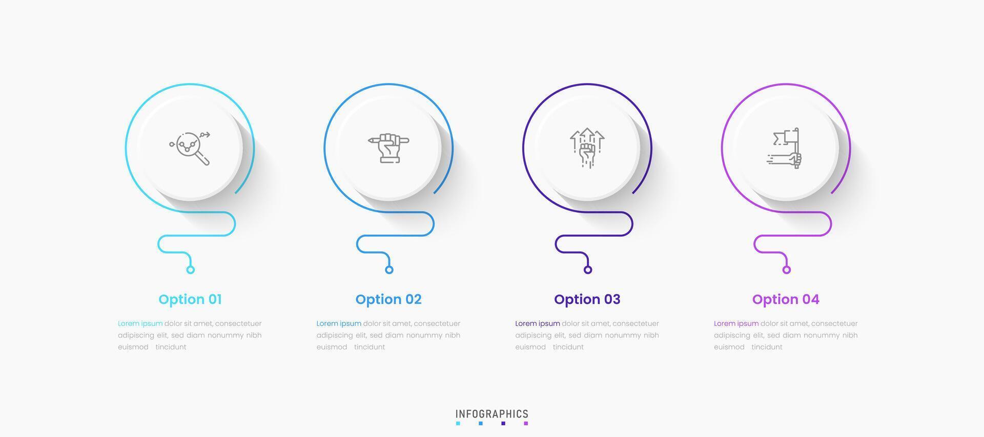 Infographic label design template with icons and 4 options or steps. Can be used for process diagram, presentations, workflow layout, banner, flow chart, info graph. vector