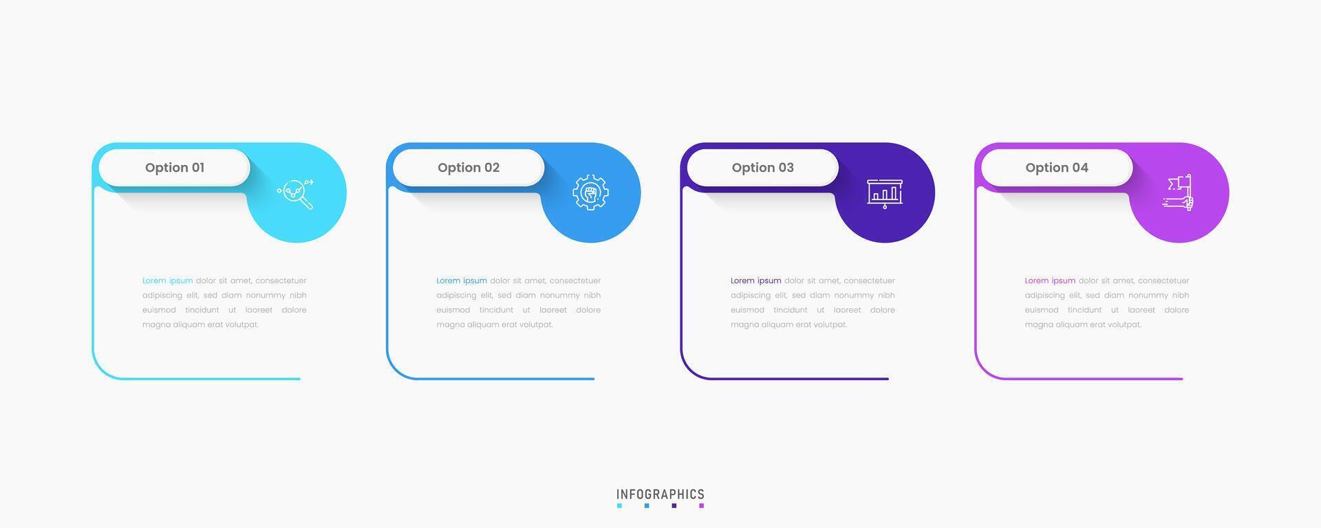 Infographic label design template with icons and 4 options or steps. Can be used for process diagram, presentations, workflow layout, banner, flow chart, info graph. vector