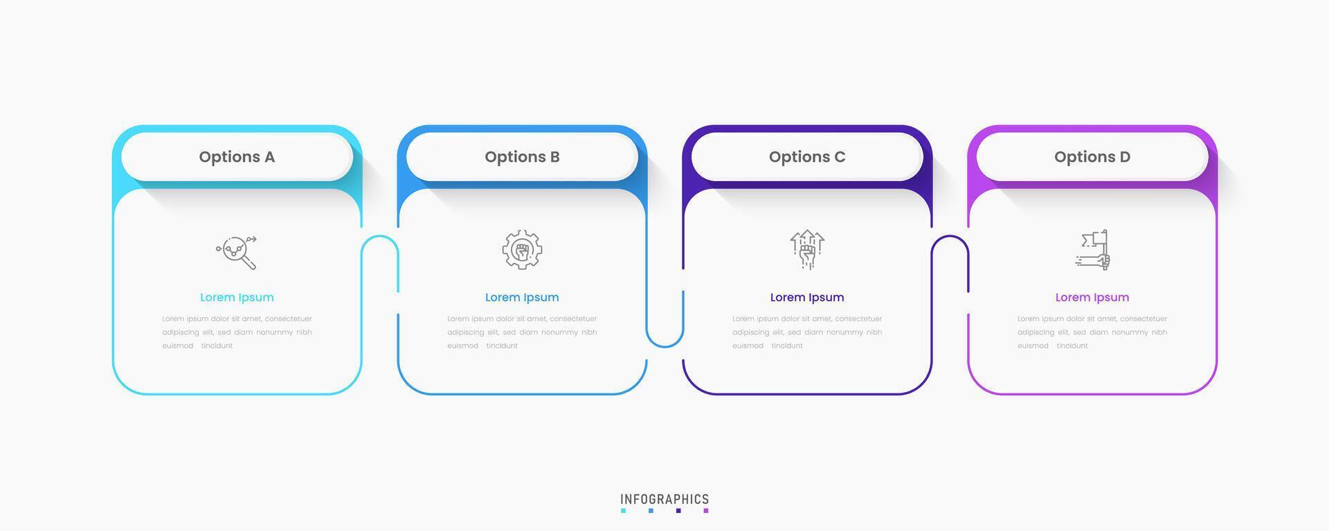 Infographic label design template with icons and 4 options or steps. Can be used for process diagram, presentations, workflow layout, banner, flow chart, info graph. vector