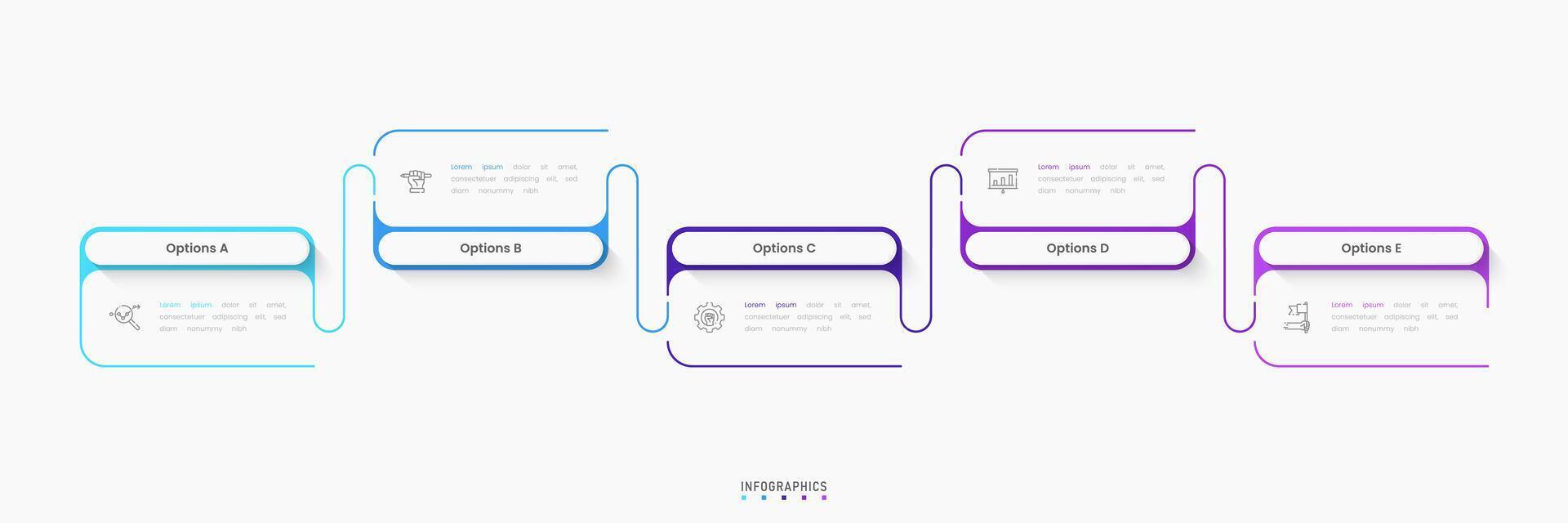 Infographic label design template with icons and 5 options or steps. Can be used for process diagram, presentations, workflow layout, banner, flow chart, info graph. vector