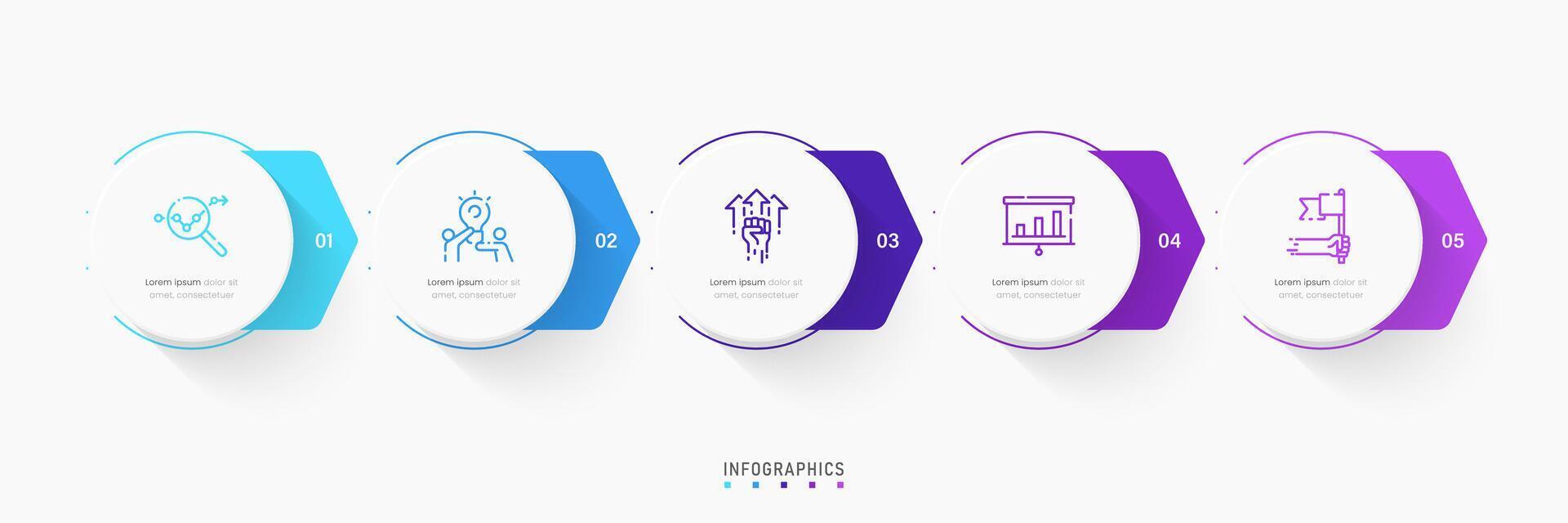 Infographic label design template with icons and 5 options or steps. Can be used for process diagram, presentations, workflow layout, banner, flow chart, info graph. vector
