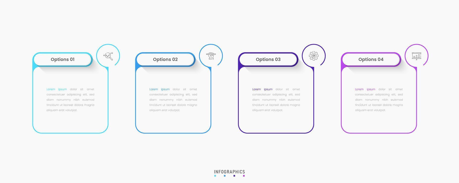 Infographic label design template with icons and 4 options or steps. Can be used for process diagram, presentations, workflow layout, banner, flow chart, info graph. vector