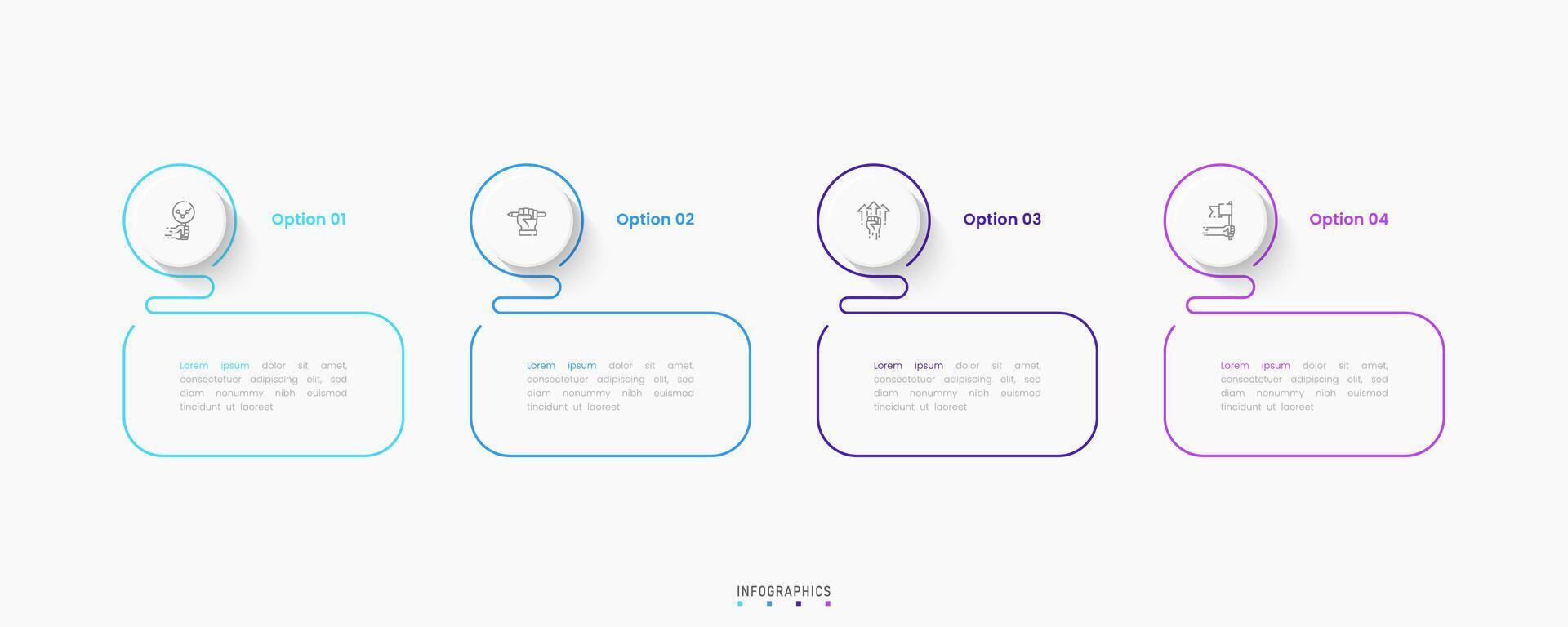 Infographic label design template with icons and 4 options or steps. Can be used for process diagram, presentations, workflow layout, banner, flow chart, info graph. vector