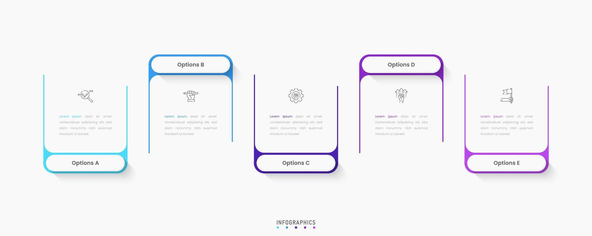 Infographic label design template with icons and 5 options or steps. Can be used for process diagram, presentations, workflow layout, banner, flow chart, info graph. vector