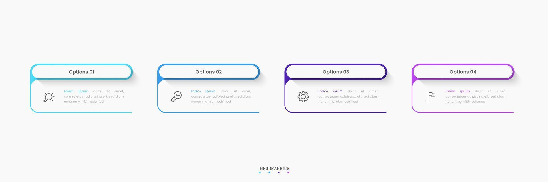 Infographic label design template with icons and 4 options or steps. Can be used for process diagram, presentations, workflow layout, banner, flow chart, info graph. vector