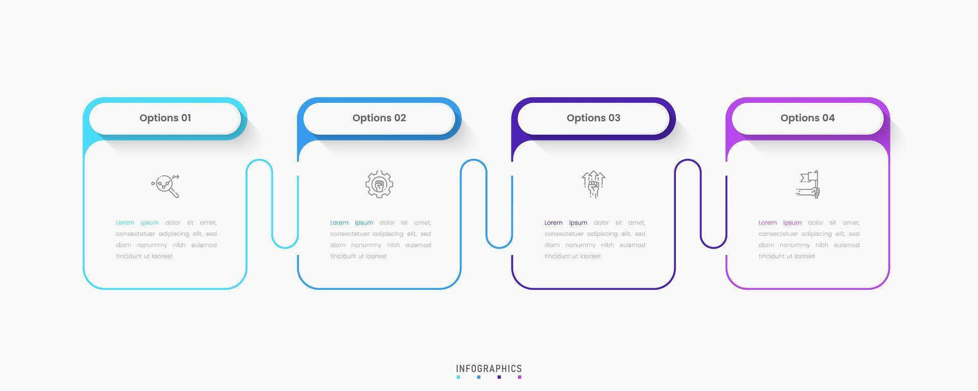Infographic label design template with icons and 4 options or steps. Can be used for process diagram, presentations, workflow layout, banner, flow chart, info graph. vector