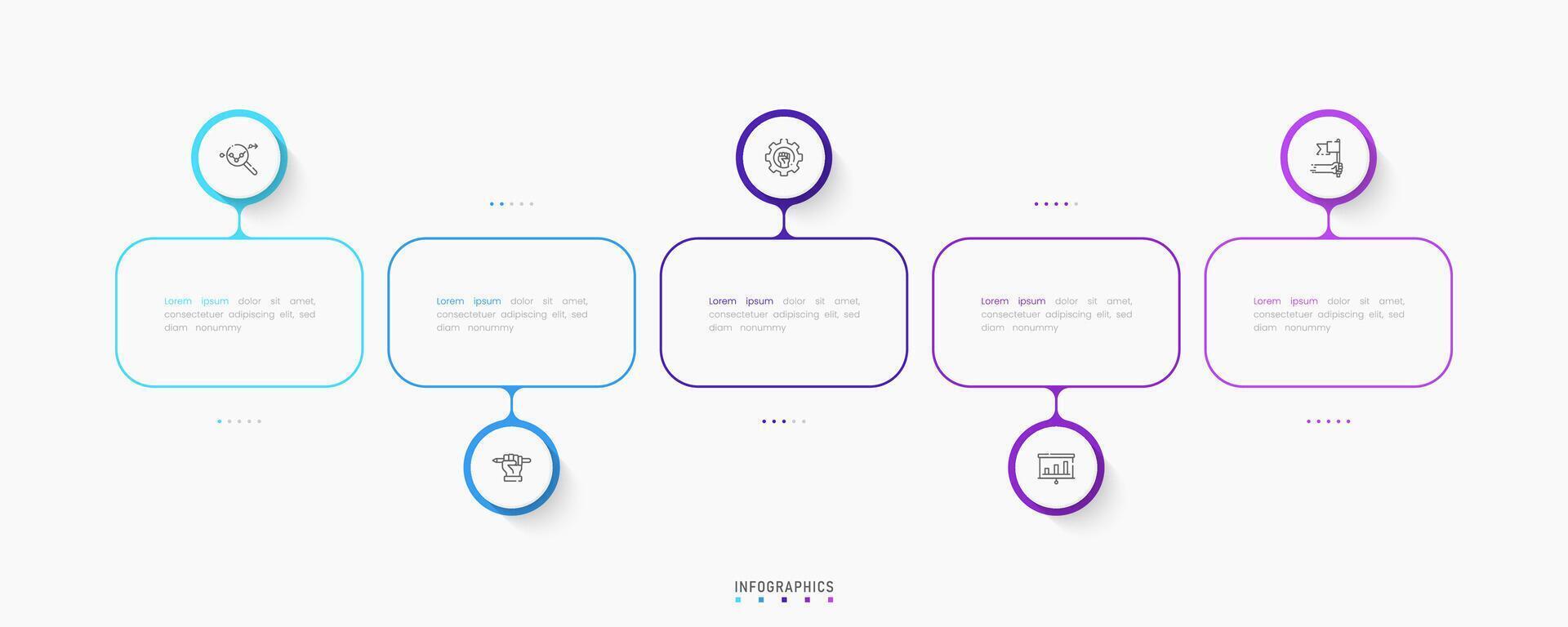 Infographic label design template with icons and 5 options or steps. Can be used for process diagram, presentations, workflow layout, banner, flow chart, info graph. vector