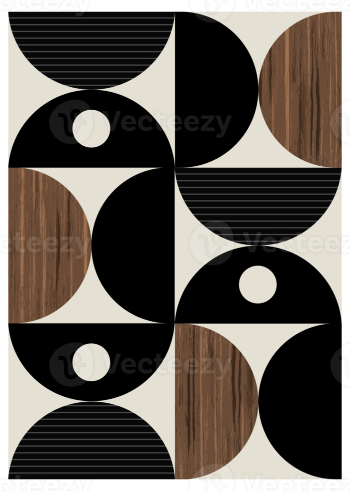 Abstract Black And Wood Grain Minimalist Art png