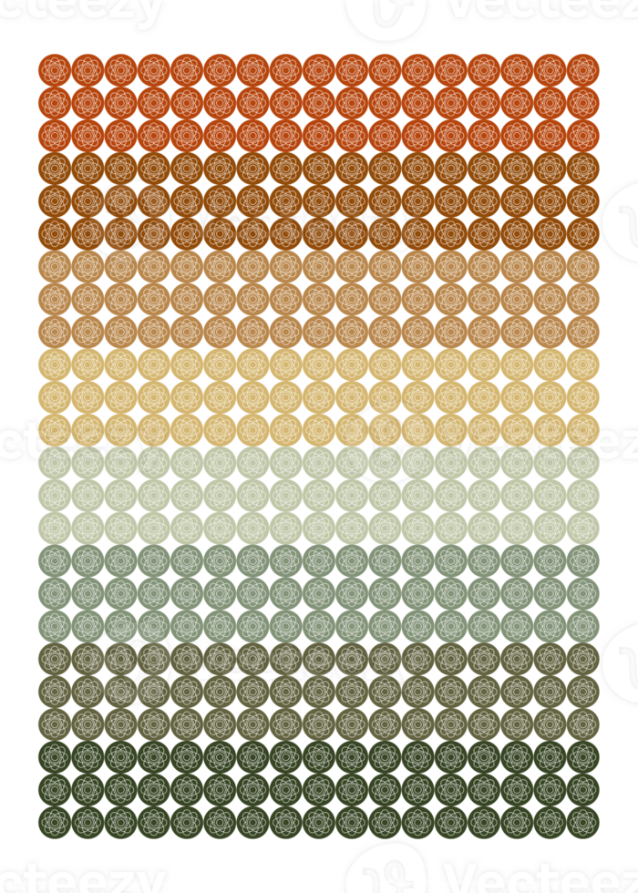 Flowers In Circles Pattern Color Gradient png
