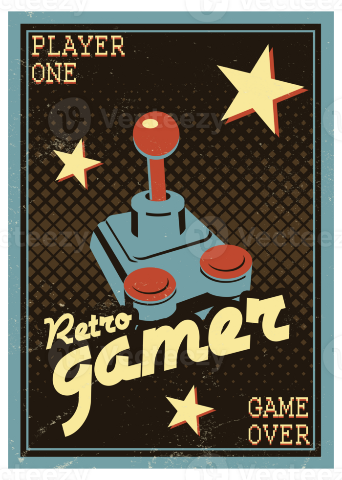 Player One - Game Over Retro Gamer Joystick png