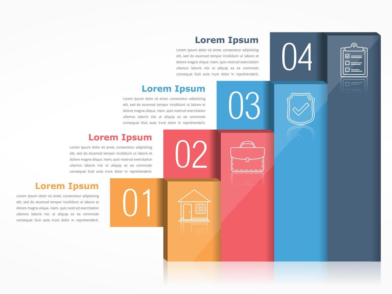 Graph template with icons, numbers and text vector