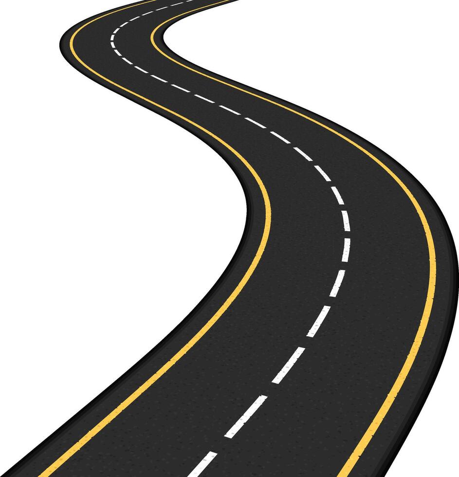 Asphalt road on white background vector