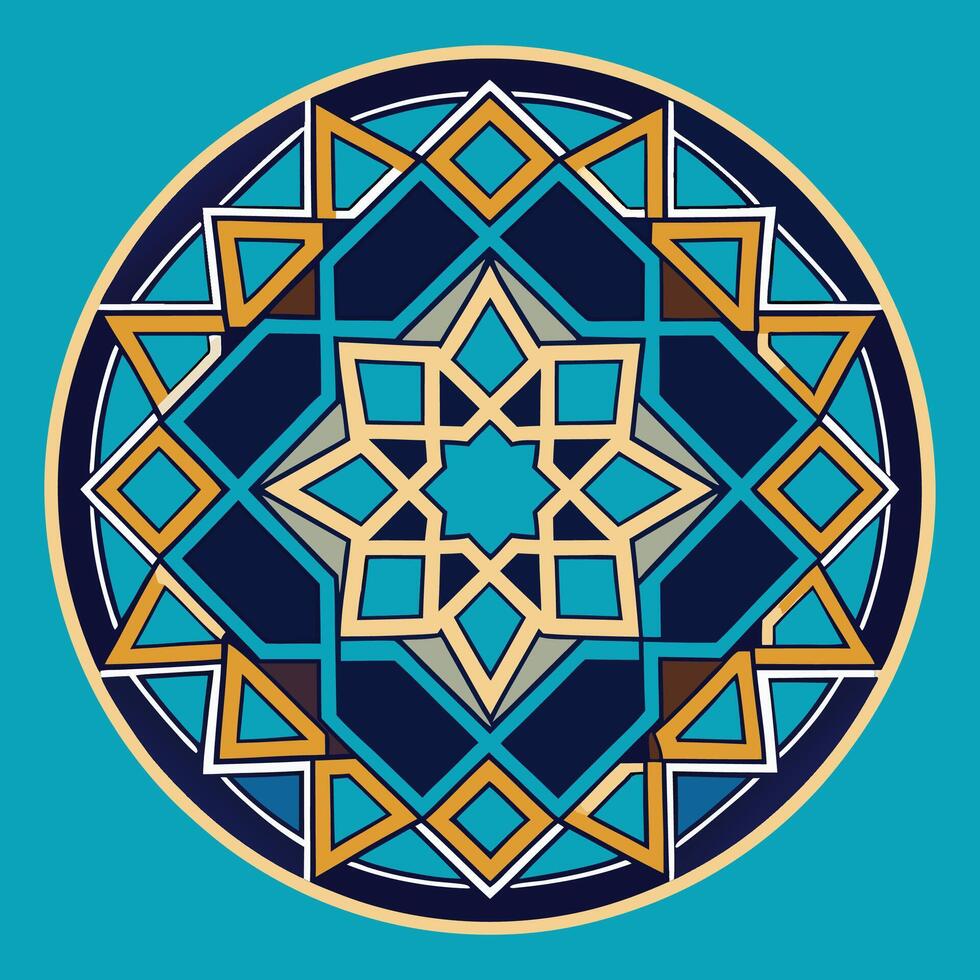 An islamic design in the form of a circle vector