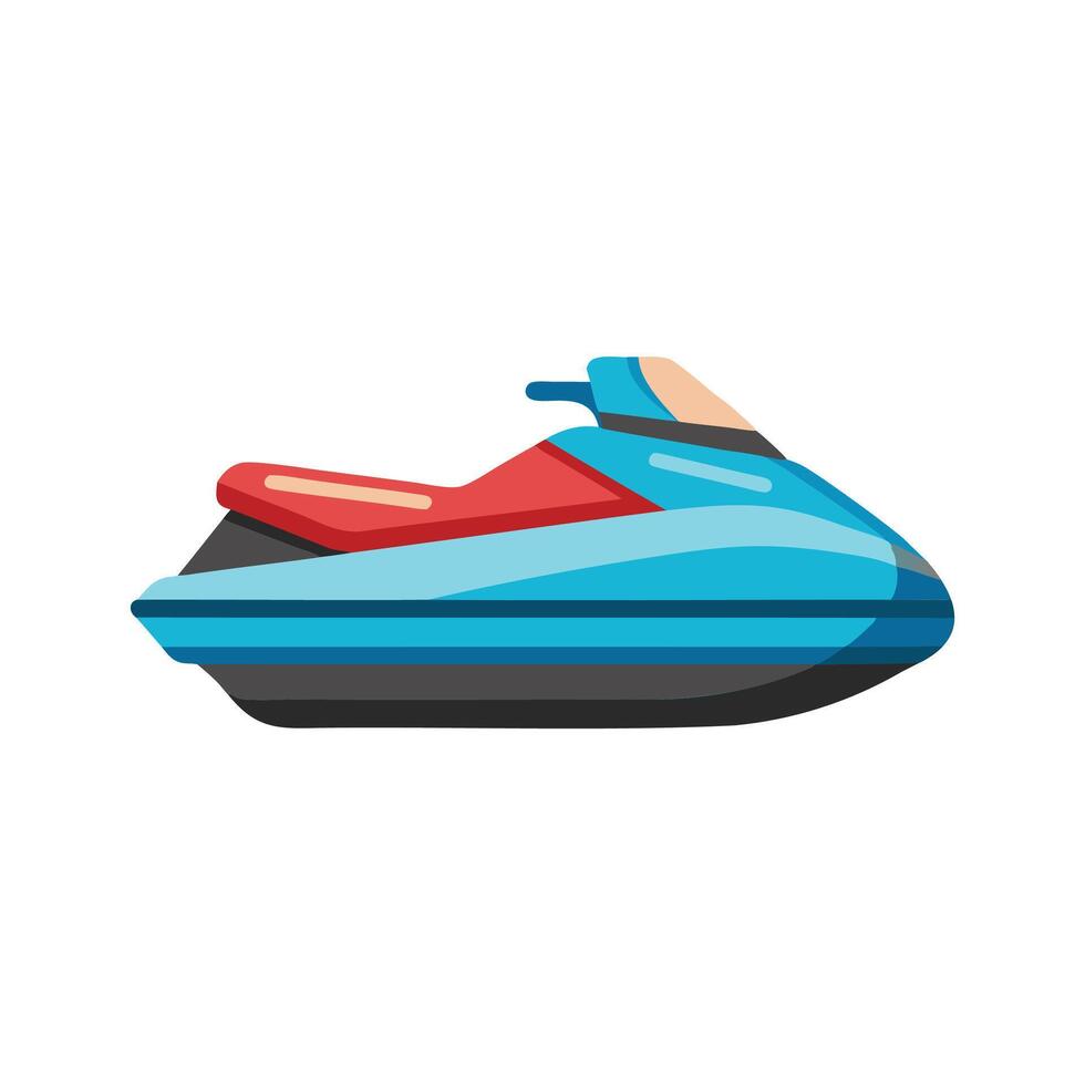 Jet Ski Water Transport isolated flat illustration on white background. vector