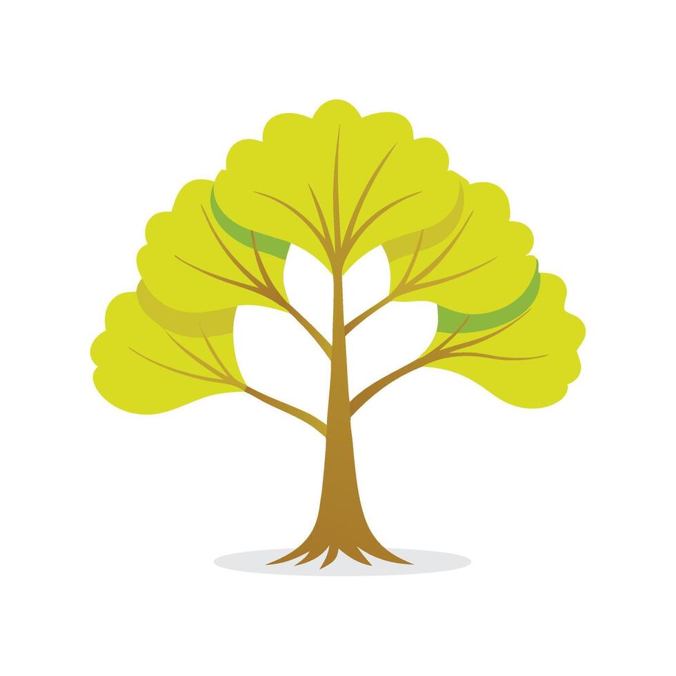 Ginkgo tree isolated flat illustration on white background. vector