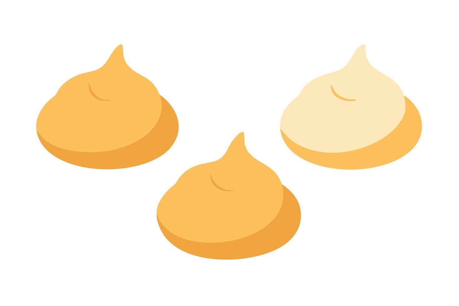 Smooth and creamy mayonnaise dollop dripping isolated flat illustration white background. vector