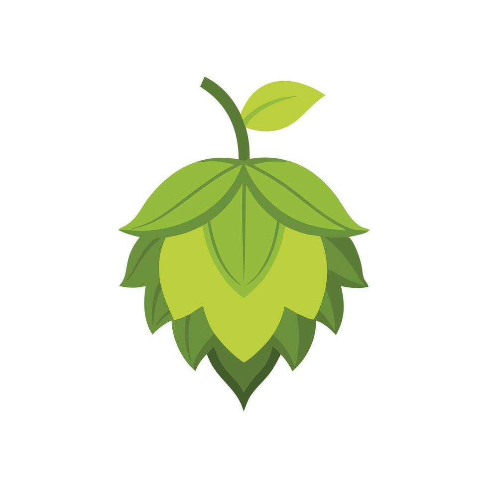 Hops Iris flower isolated flat illustration on white background vector