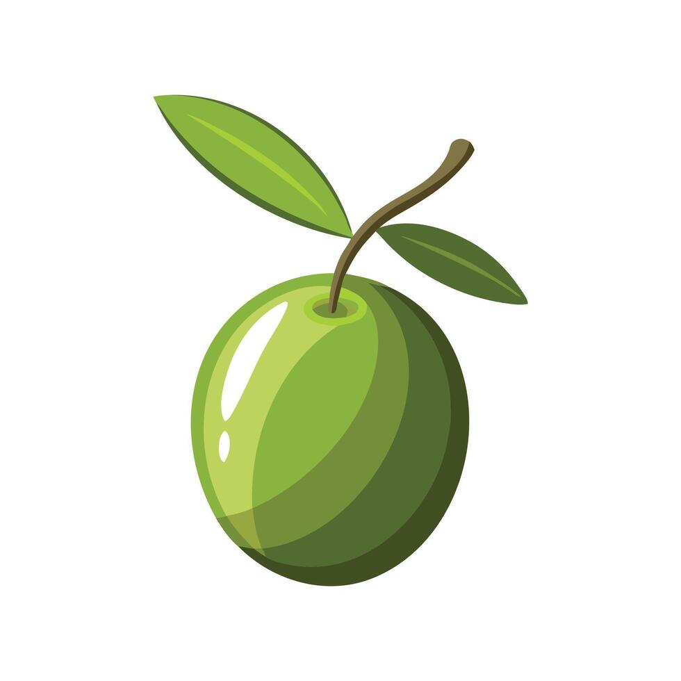 Olive fruit flat illustration on white background. vector