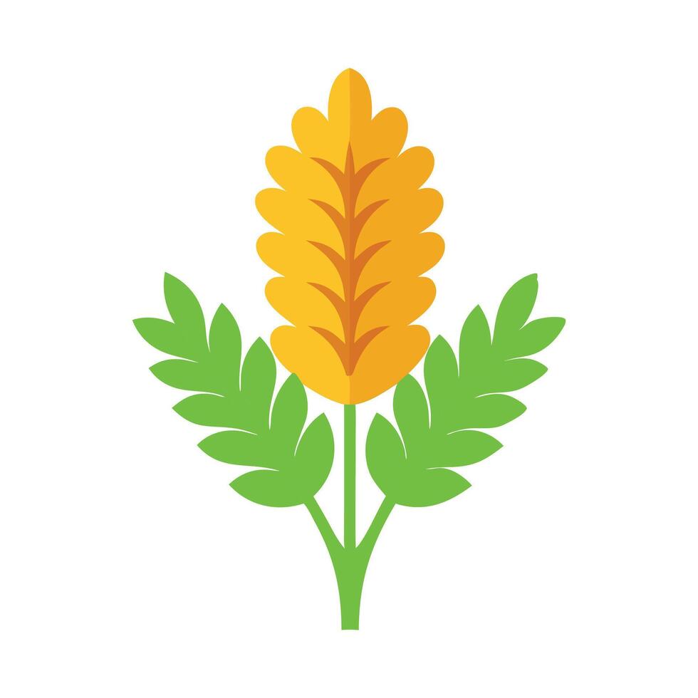 Selaginella flower isolated flat illustration on white background. vector