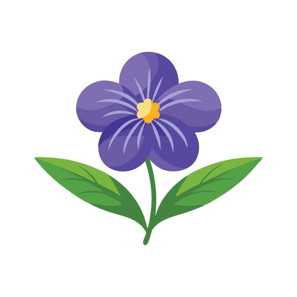 Lobelia flower isolated flat illustration on white background vector