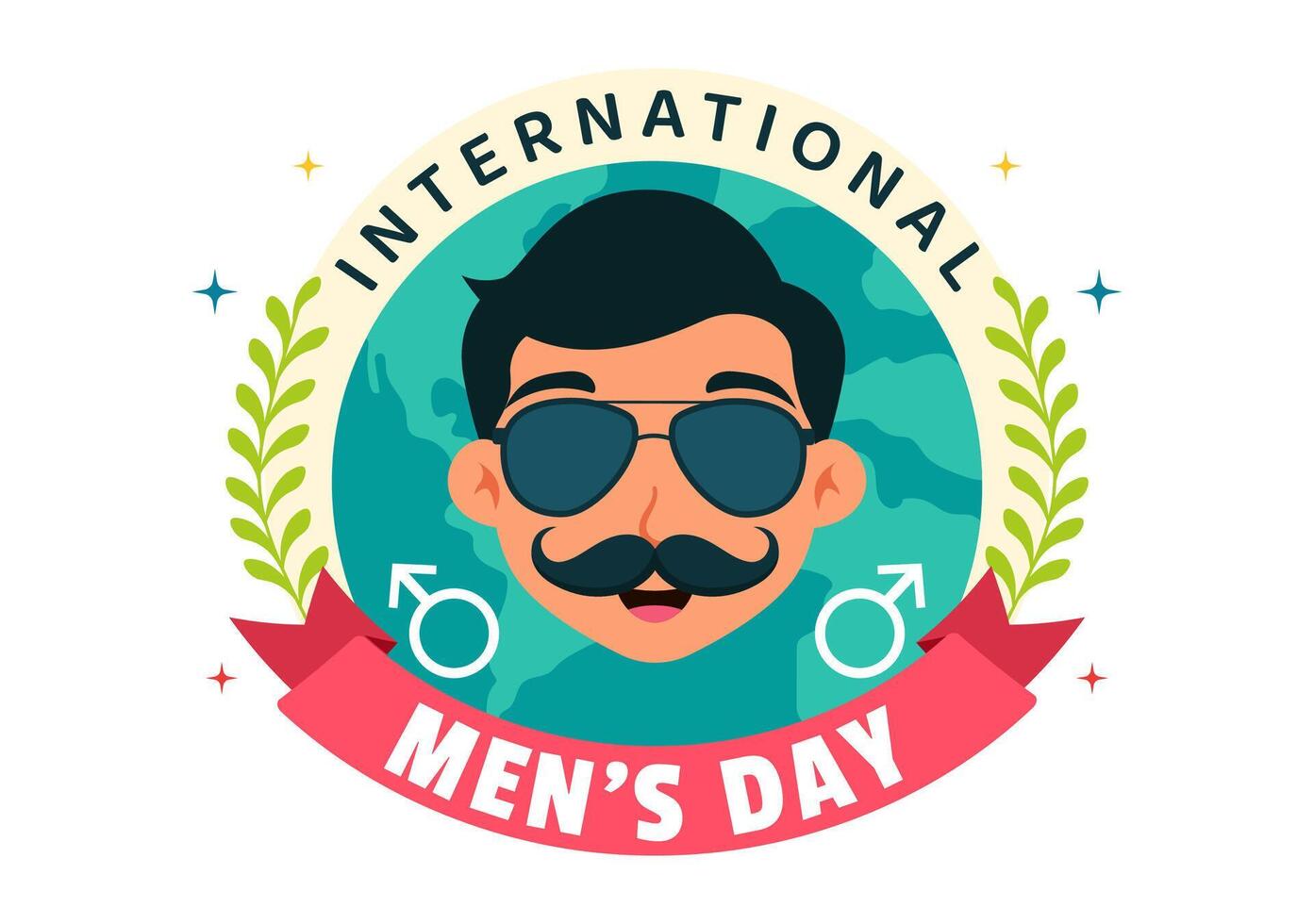International Men's Day Themed Illustration with Mens Accessories in a Flat Design vector
