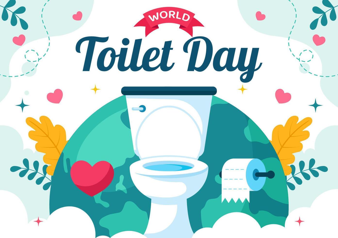 World Toilet Day on November 19, Highlighting Global Hygiene Awareness in a Flat Cartoon Background vector