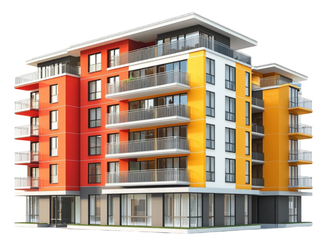 uma moderno apartamento construção com varandas e varandas png