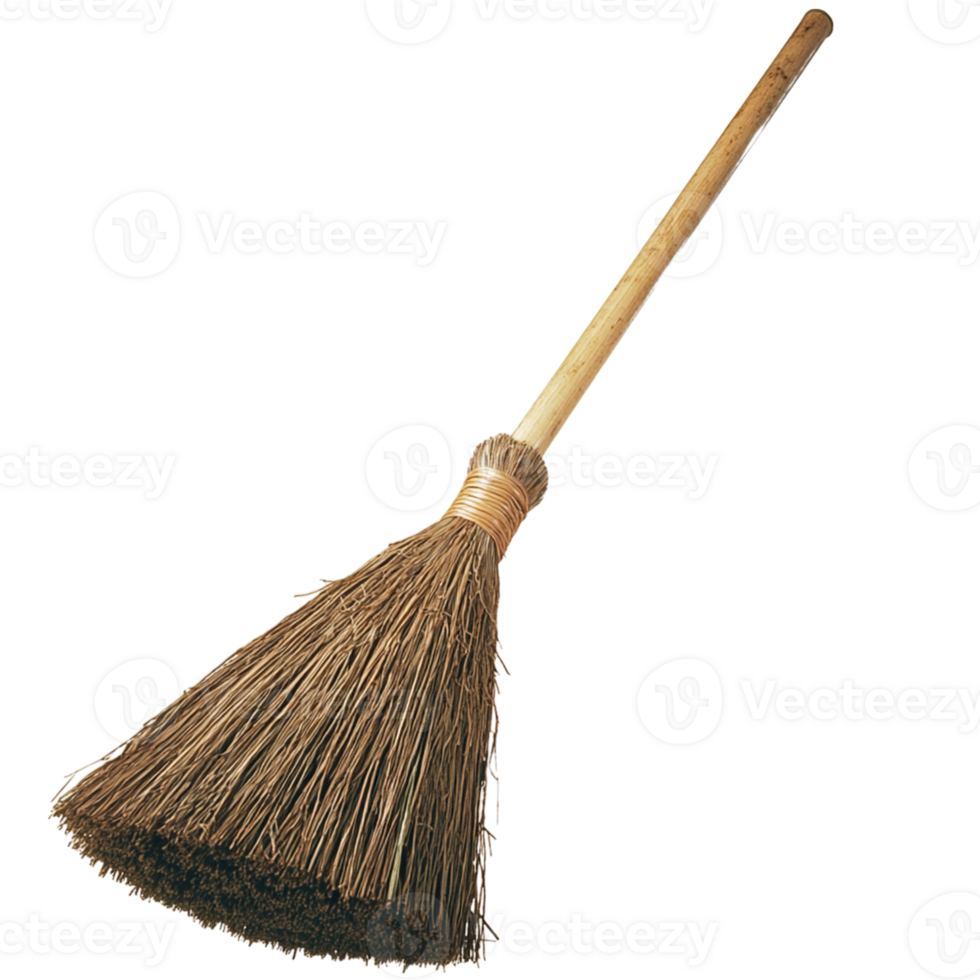 A broom with a wooden handle and a long handle png